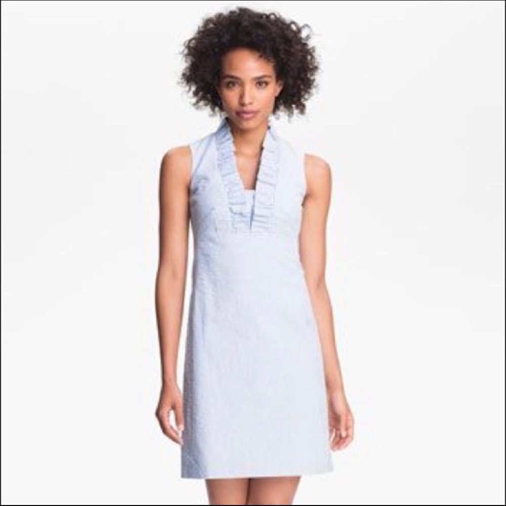 Lilly Pulitzer Blue Seersucker Adeline Dress